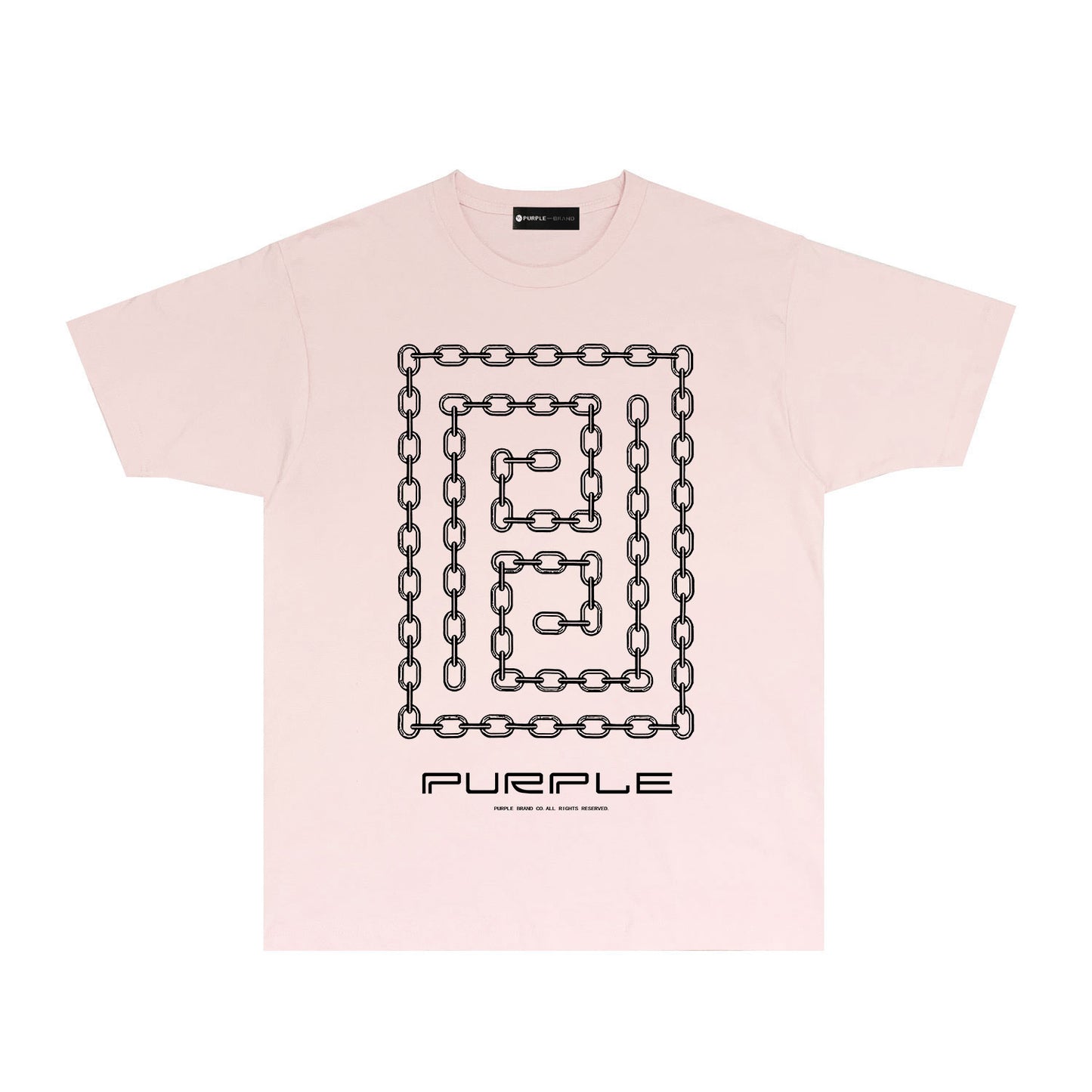 Purple Chain Graphic T-Shirt Short Sleeve Casual Streetwear Tee PUR090
