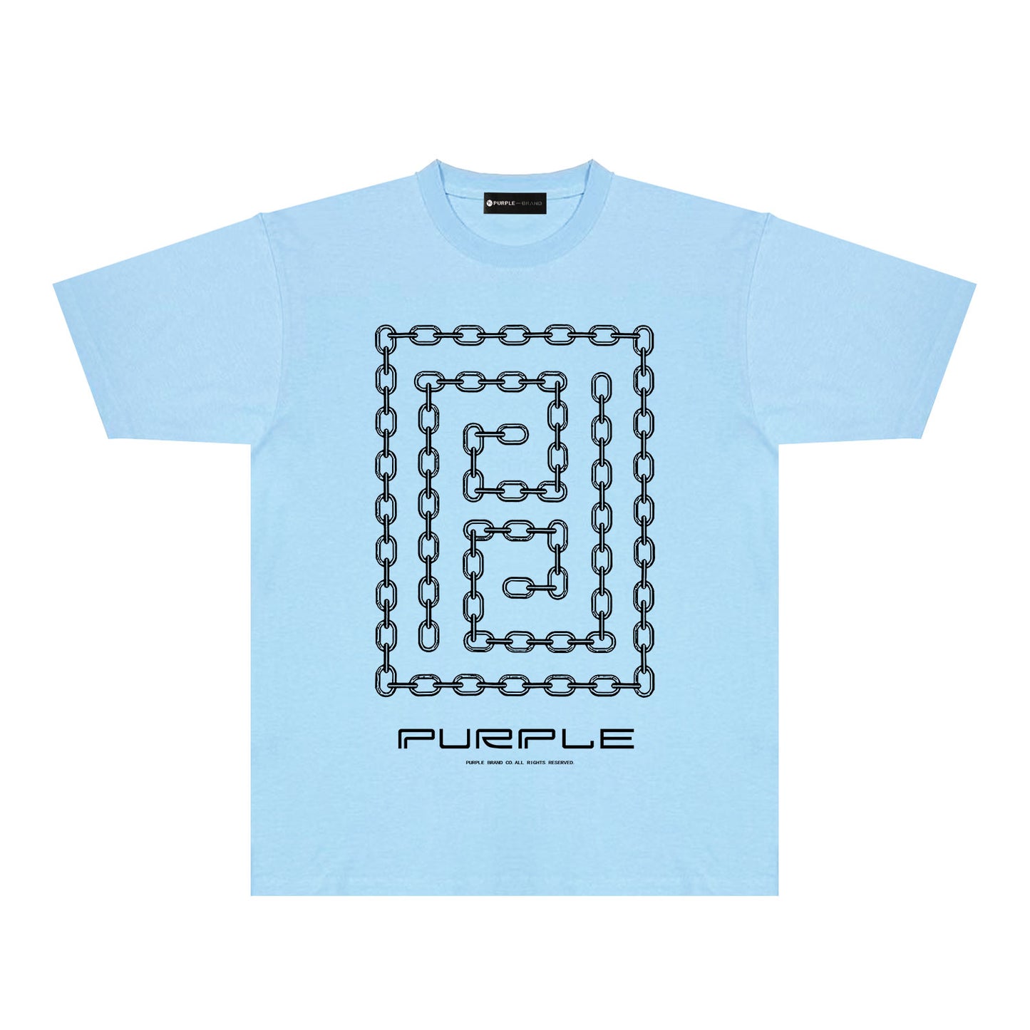 Purple Chain Graphic T-Shirt Short Sleeve Casual Streetwear Tee PUR090