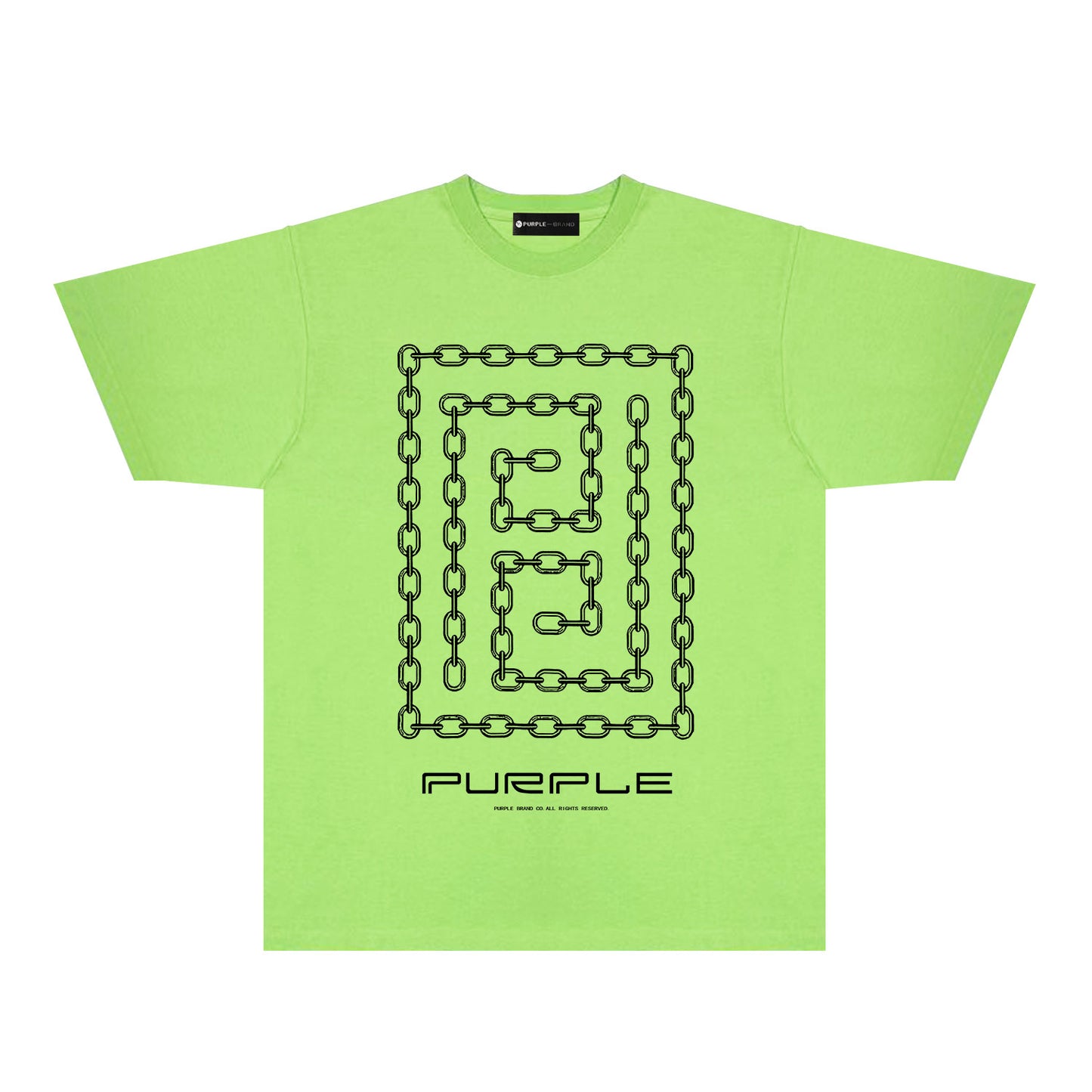 Purple Chain Graphic T-Shirt Short Sleeve Casual Streetwear Tee PUR090