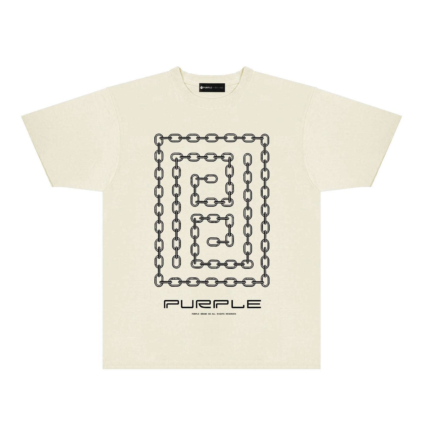 Purple Chain Graphic T-Shirt Short Sleeve Casual Streetwear Tee PUR090