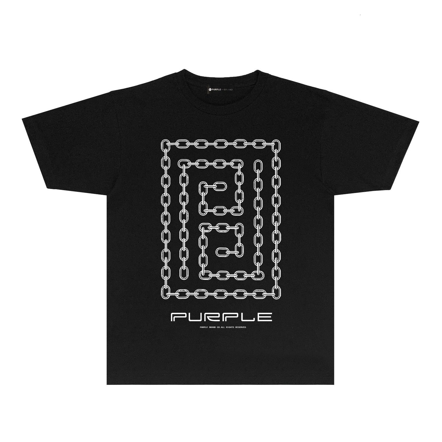 Purple Chain Graphic T-Shirt Short Sleeve Casual Streetwear Tee PUR090