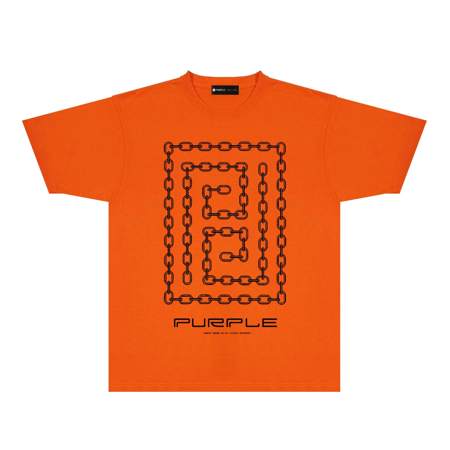 Purple Chain Graphic T-Shirt Short Sleeve Casual Streetwear Tee PUR090