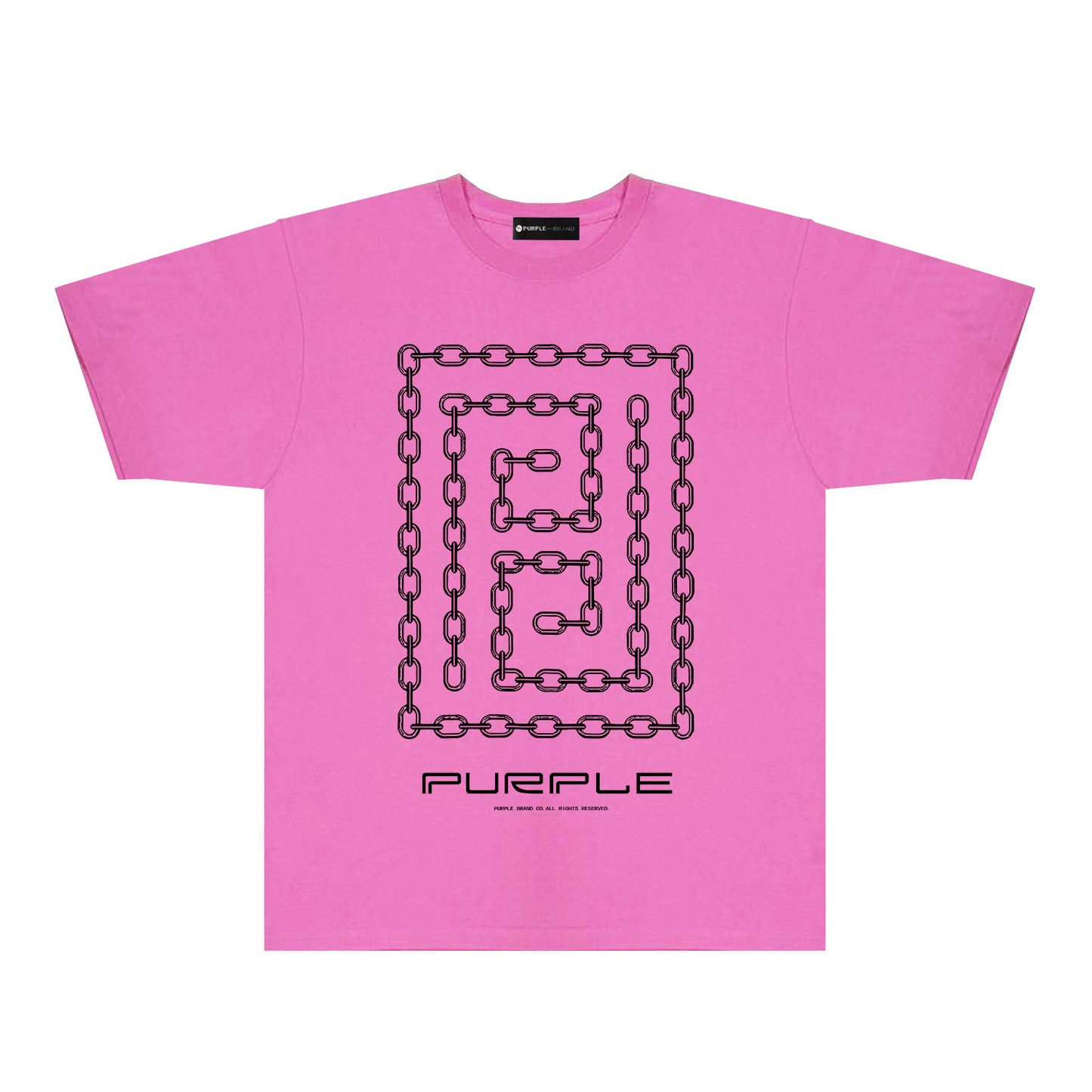 Purple Chain Graphic T-Shirt Short Sleeve Casual Streetwear Tee PUR090
