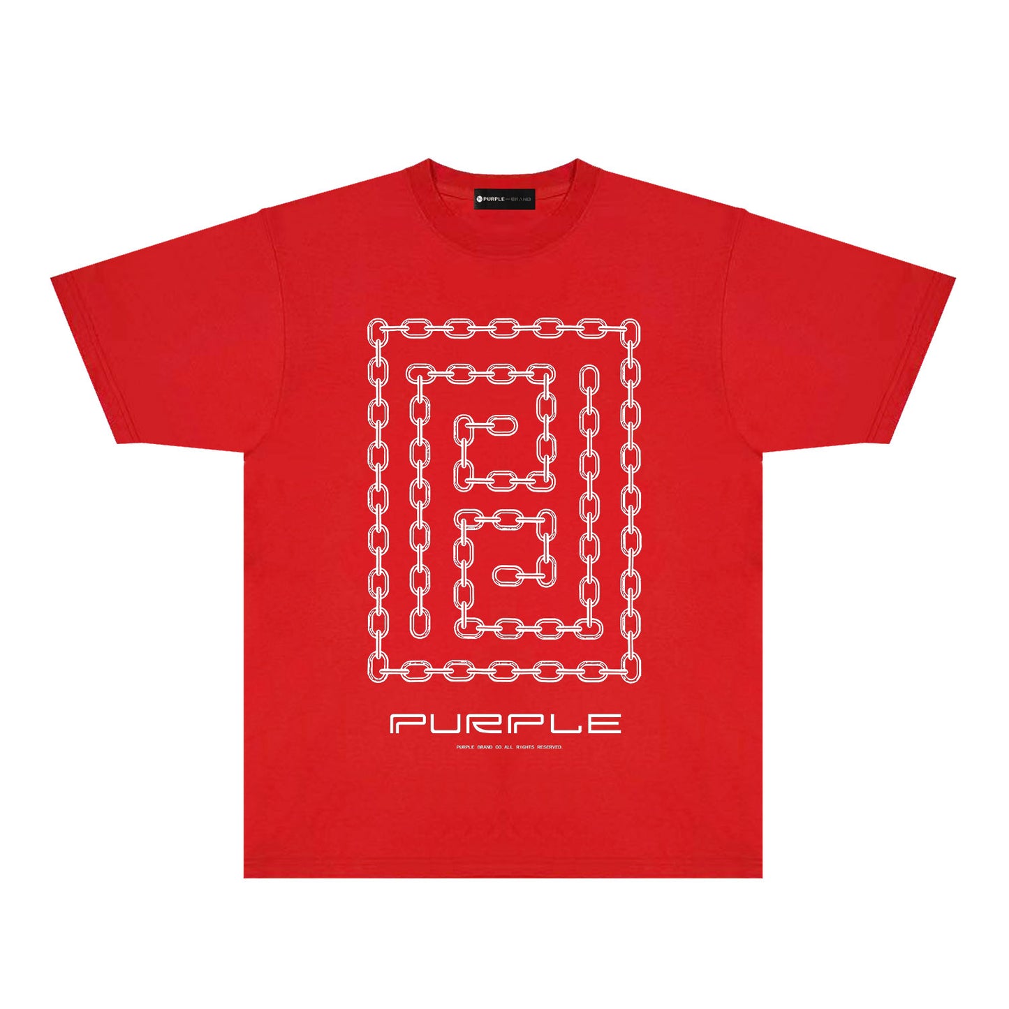 Purple Chain Graphic T-Shirt Short Sleeve Casual Streetwear Tee PUR090