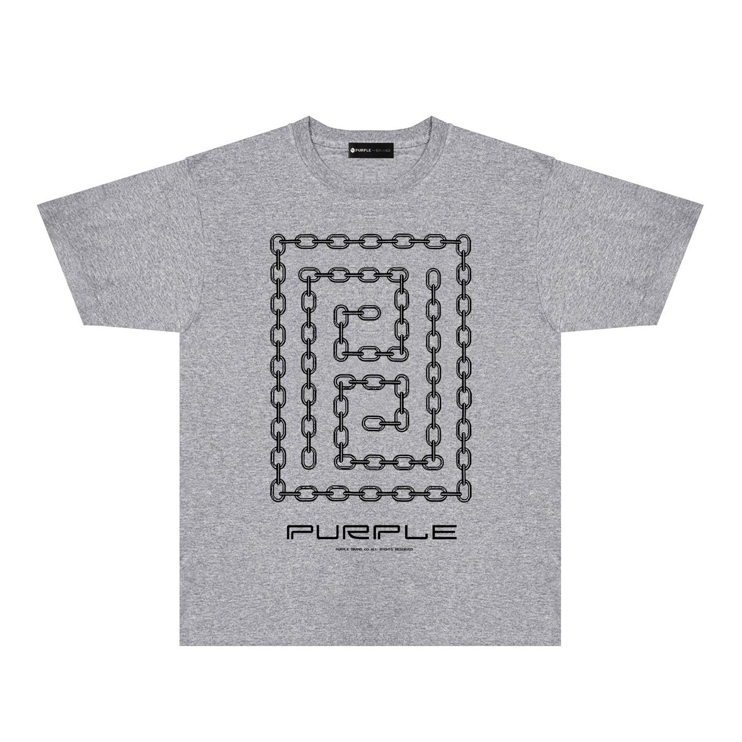 Purple Chain Graphic T-Shirt Short Sleeve Casual Streetwear Tee PUR090
