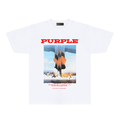 Purple Snowfield Graphic T-Shirt Short Sleeve Casual Streetwear Tee PUR092