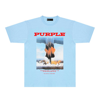 Purple Snowfield Graphic T-Shirt Short Sleeve Casual Streetwear Tee PUR092