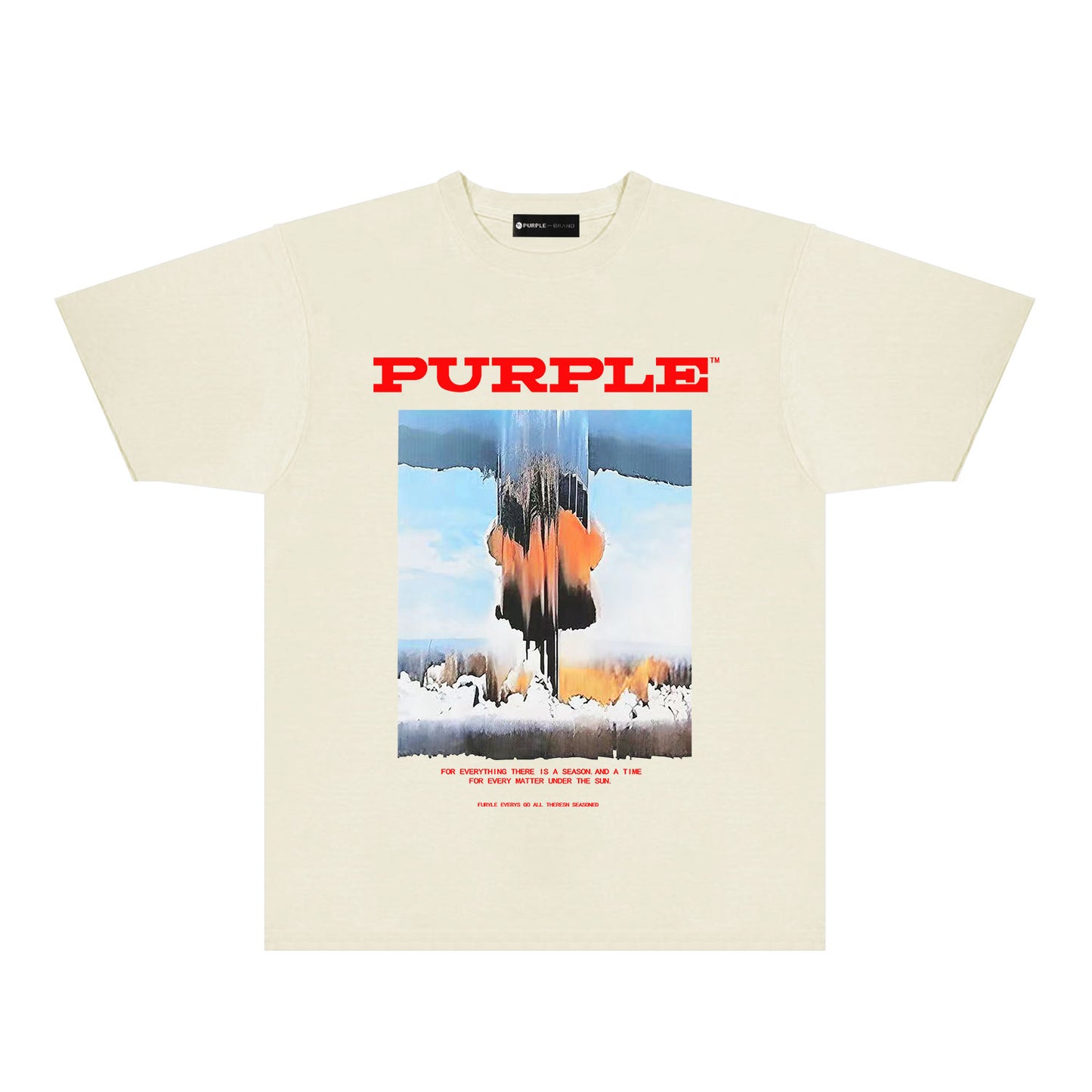 Purple Snowfield Graphic T-Shirt Short Sleeve Casual Streetwear Tee PUR092