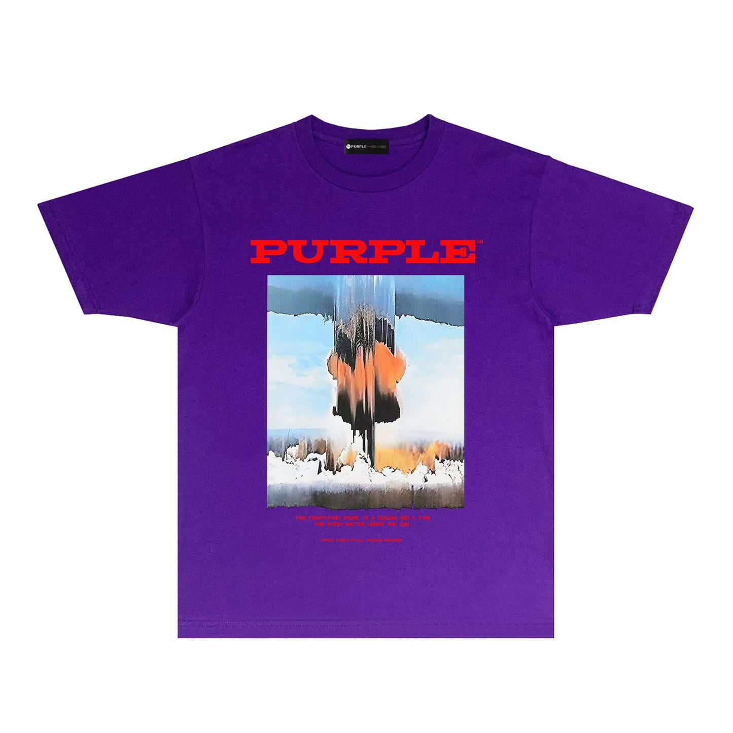 Purple Snowfield Graphic T-Shirt Short Sleeve Casual Streetwear Tee PUR092