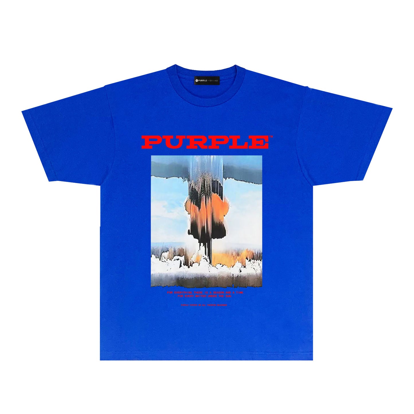 Purple Snowfield Graphic T-Shirt Short Sleeve Casual Streetwear Tee PUR092