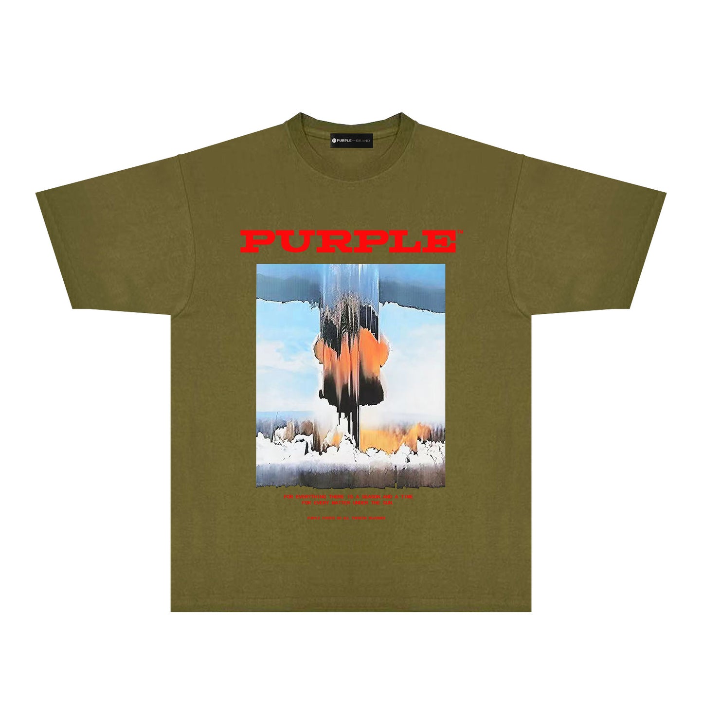 Purple Snowfield Graphic T-Shirt Short Sleeve Casual Streetwear Tee PUR092