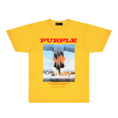Purple Snowfield Graphic T-Shirt Short Sleeve Casual Streetwear Tee PUR092