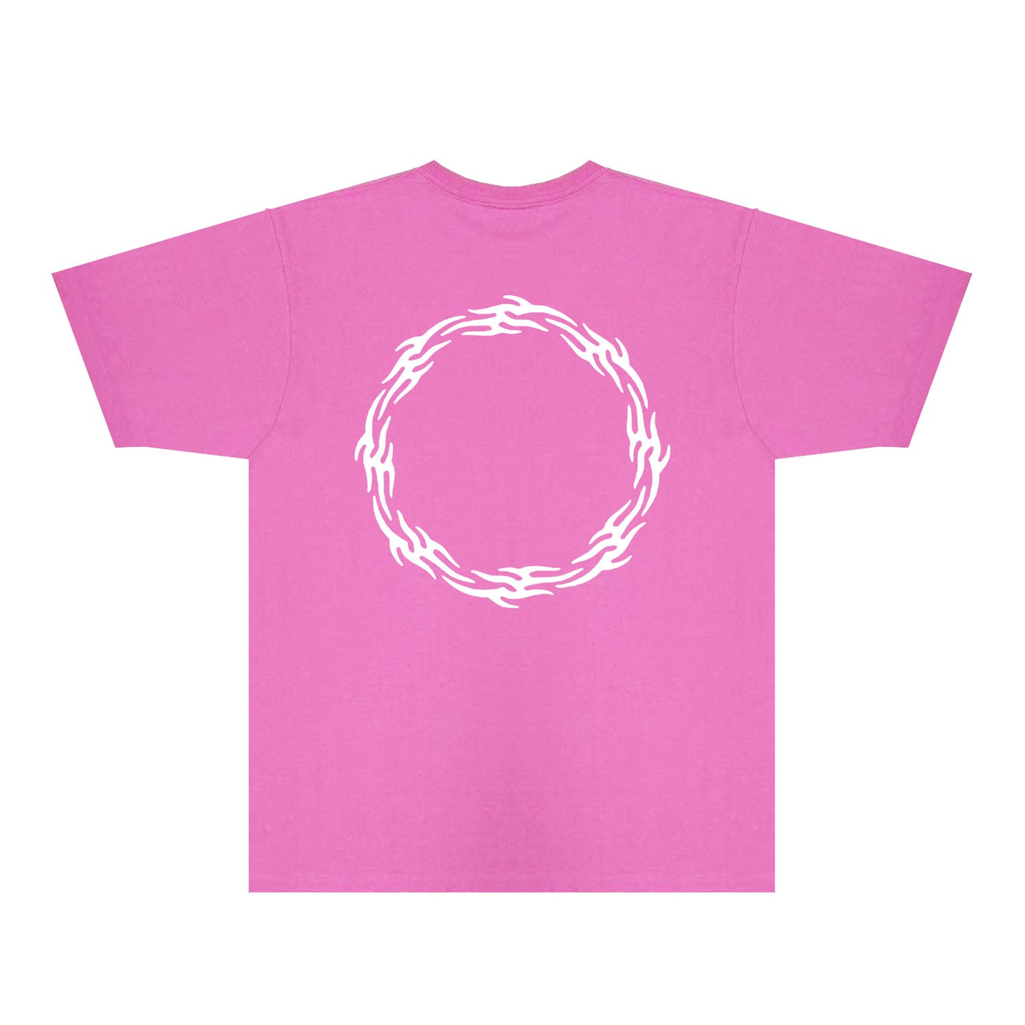 Purple Flame Ring Graphic T-Shirt Short Sleeve Casual Streetwear Tee PUR093