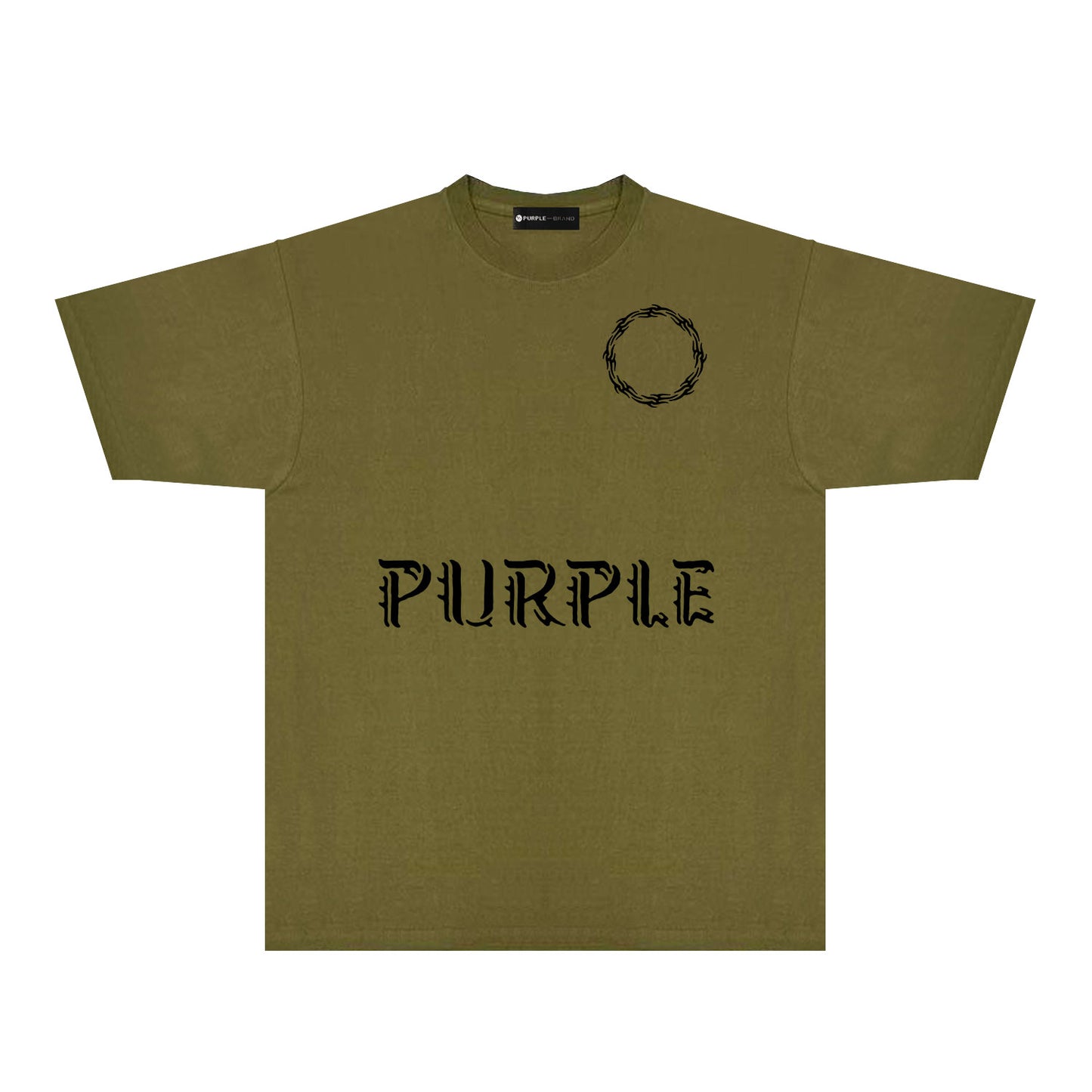 Purple Flame Ring Graphic T-Shirt Short Sleeve Casual Streetwear Tee PUR093
