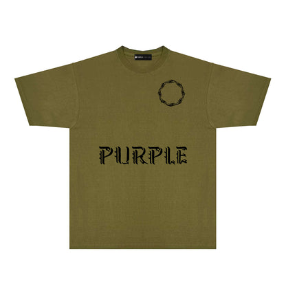 Purple Flame Ring Graphic T-Shirt Short Sleeve Casual Streetwear Tee PUR093