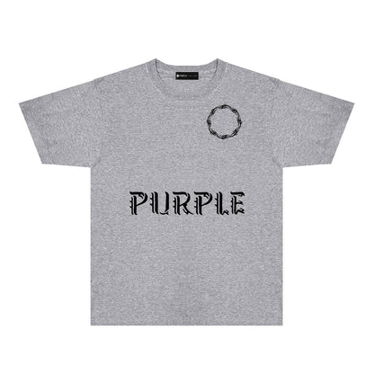 Purple Flame Ring Graphic T-Shirt Short Sleeve Casual Streetwear Tee PUR093