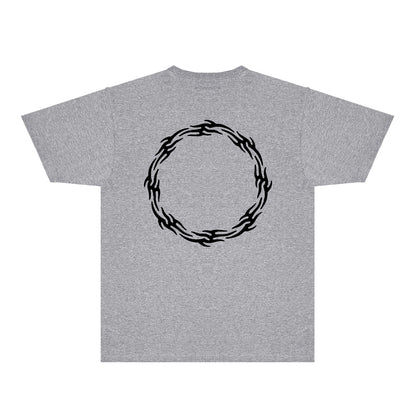 Purple Flame Ring Graphic T-Shirt Short Sleeve Casual Streetwear Tee PUR093