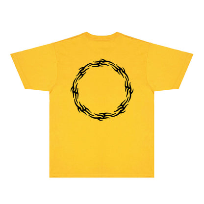 Purple Flame Ring Graphic T-Shirt Short Sleeve Casual Streetwear Tee PUR093