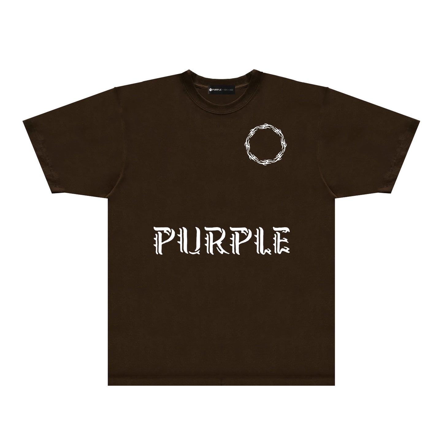 Purple Flame Ring Graphic T-Shirt Short Sleeve Casual Streetwear Tee PUR093