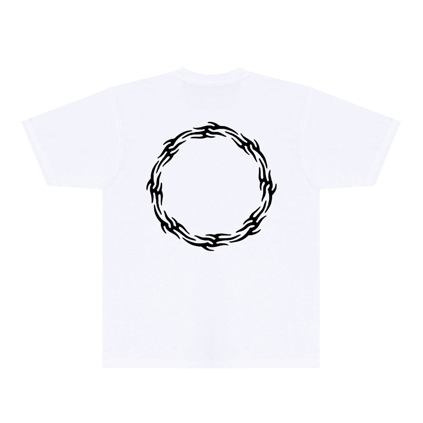 Purple Flame Ring Graphic T-Shirt Short Sleeve Casual Streetwear Tee PUR093
