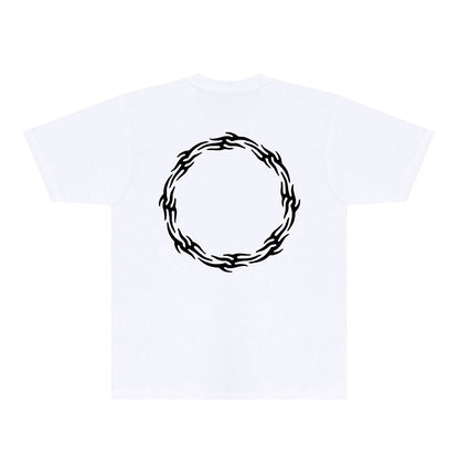 Purple Flame Ring Graphic T-Shirt Short Sleeve Casual Streetwear Tee PUR093
