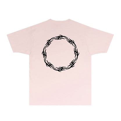 Purple Flame Ring Graphic T-Shirt Short Sleeve Casual Streetwear Tee PUR093