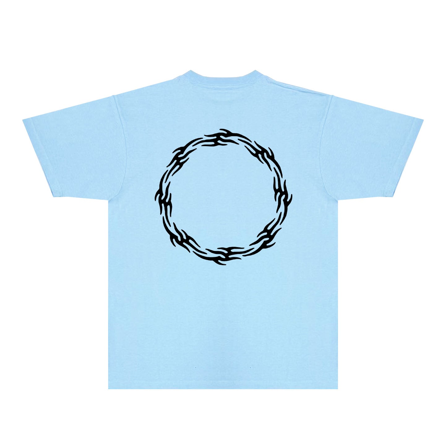 Purple Flame Ring Graphic T-Shirt Short Sleeve Casual Streetwear Tee PUR093