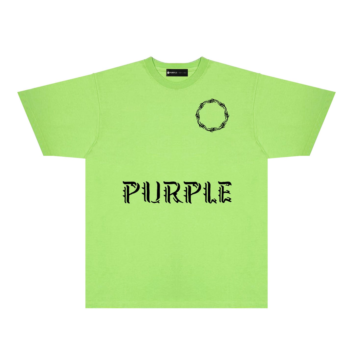 Purple Flame Ring Graphic T-Shirt Short Sleeve Casual Streetwear Tee PUR093