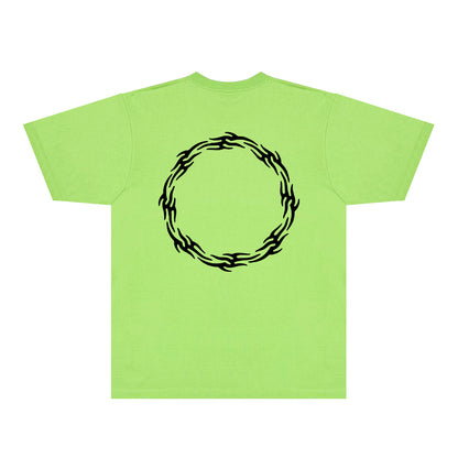 Purple Flame Ring Graphic T-Shirt Short Sleeve Casual Streetwear Tee PUR093