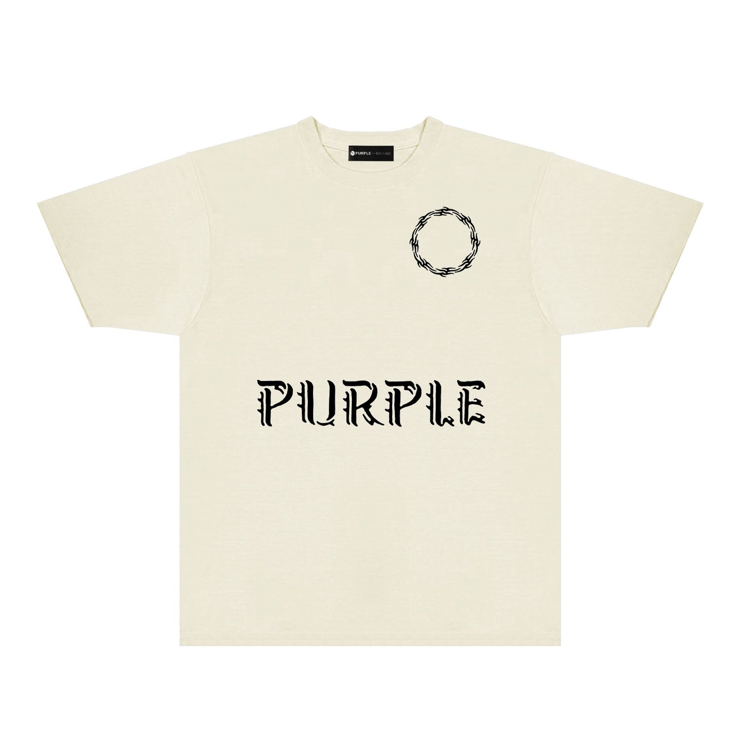 Purple Flame Ring Graphic T-Shirt Short Sleeve Casual Streetwear Tee PUR093
