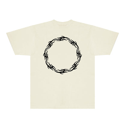 Purple Flame Ring Graphic T-Shirt Short Sleeve Casual Streetwear Tee PUR093