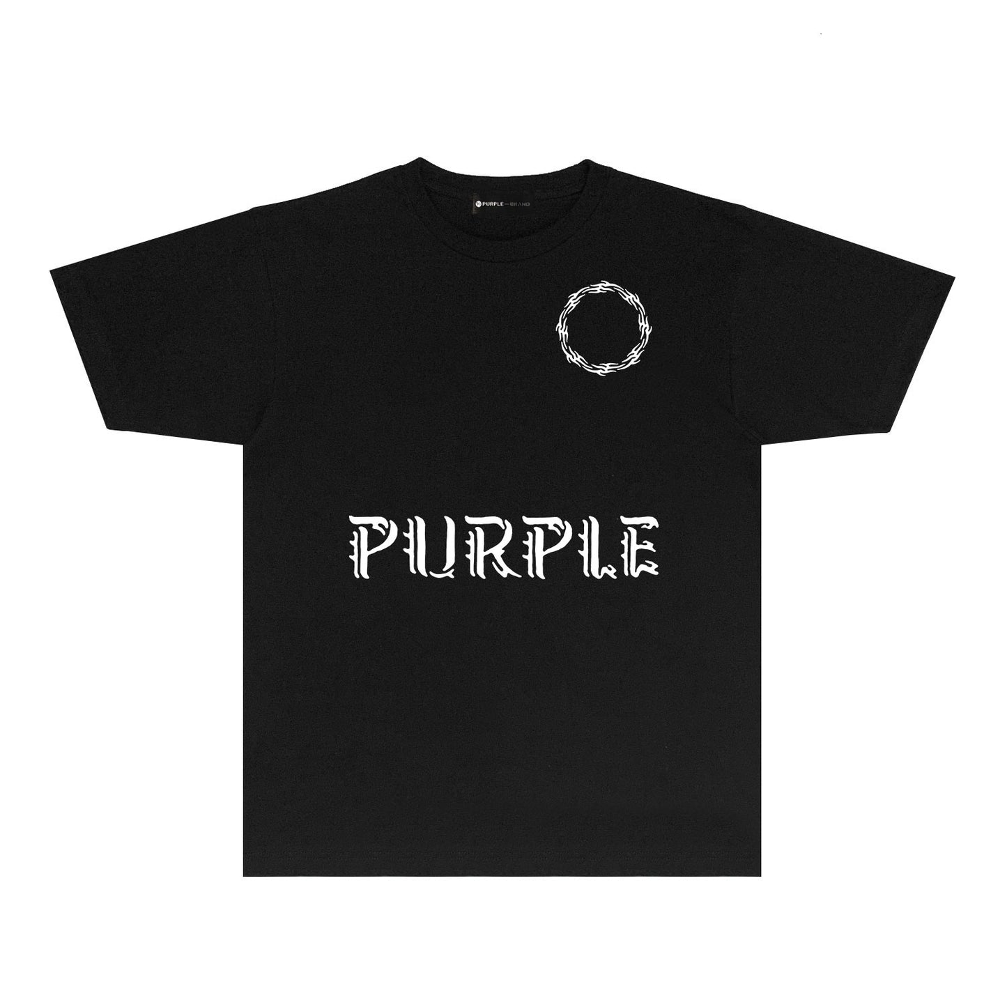 Purple Flame Ring Graphic T-Shirt Short Sleeve Casual Streetwear Tee PUR093