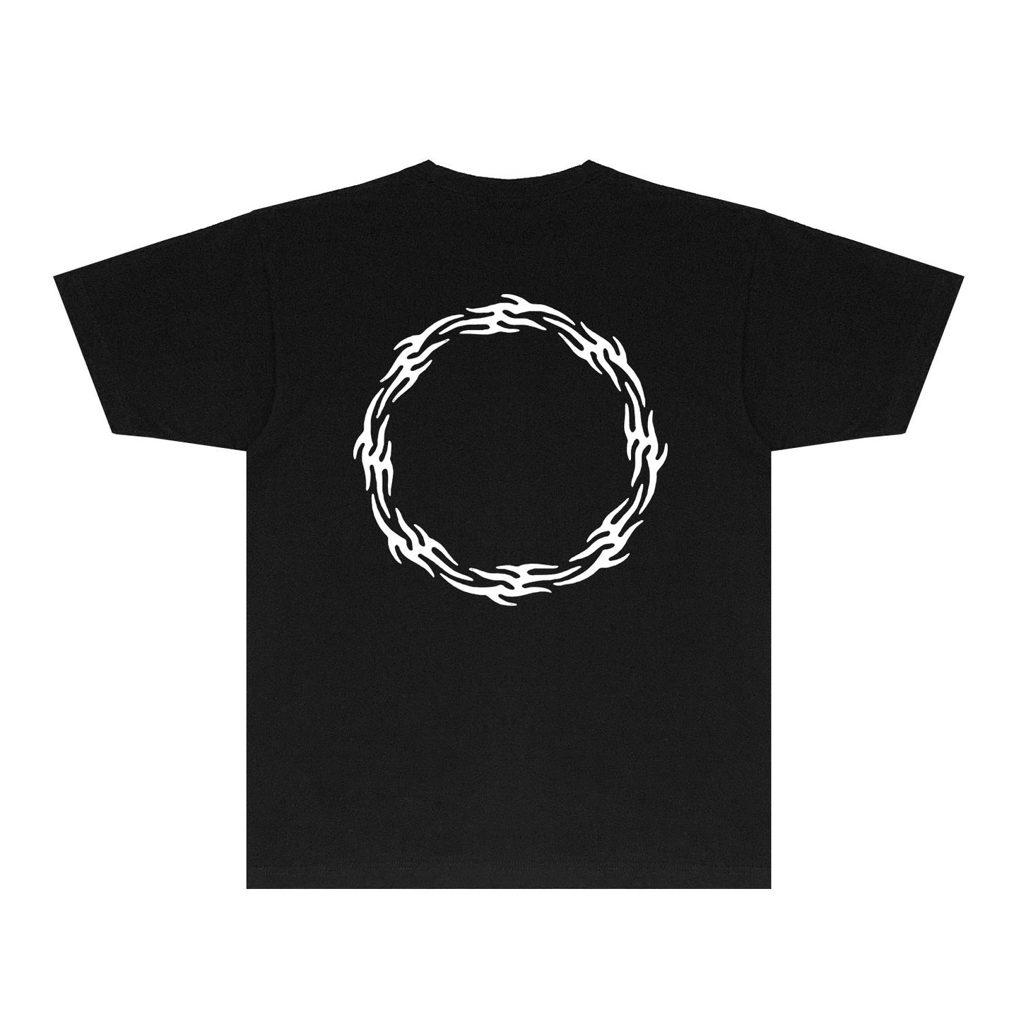 Purple Flame Ring Graphic T-Shirt Short Sleeve Casual Streetwear Tee PUR093