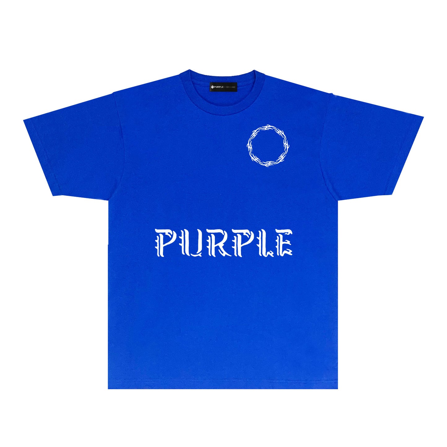 Purple Flame Ring Graphic T-Shirt Short Sleeve Casual Streetwear Tee PUR093