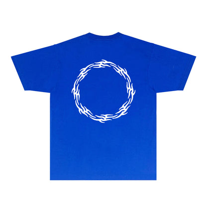 Purple Flame Ring Graphic T-Shirt Short Sleeve Casual Streetwear Tee PUR093