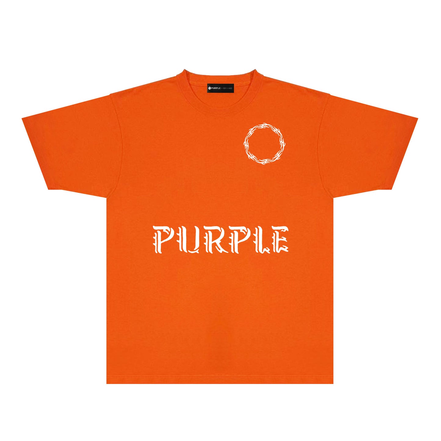Purple Flame Ring Graphic T-Shirt Short Sleeve Casual Streetwear Tee PUR093