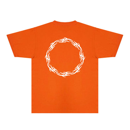 Purple Flame Ring Graphic T-Shirt Short Sleeve Casual Streetwear Tee PUR093
