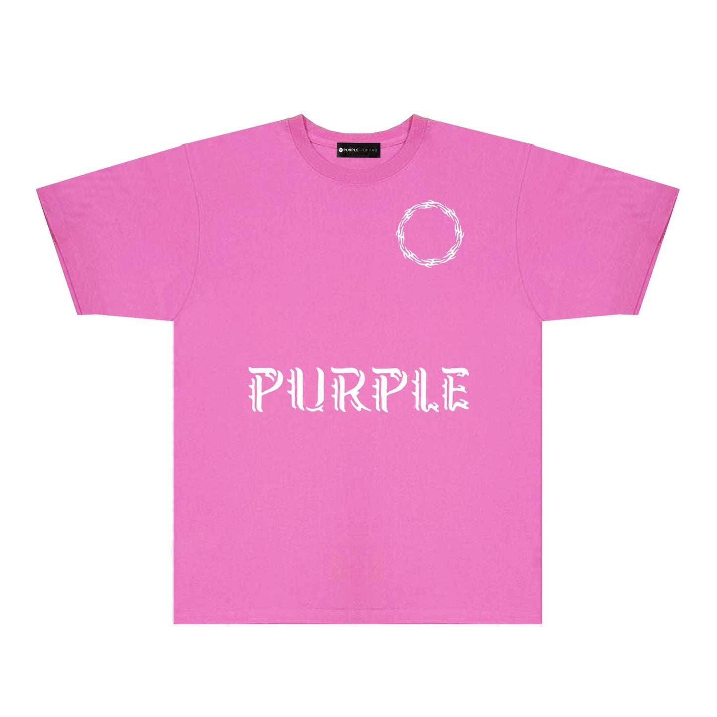 Purple Flame Ring Graphic T-Shirt Short Sleeve Casual Streetwear Tee PUR093