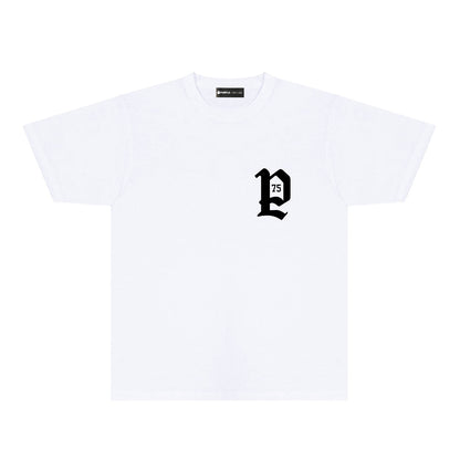 Purple Artistic Typography Graphic T-Shirt Short Sleeve Casual Streetwear Tee PUR095
