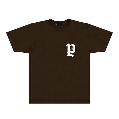 Purple Artistic Typography Graphic T-Shirt Short Sleeve Casual Streetwear Tee PUR095