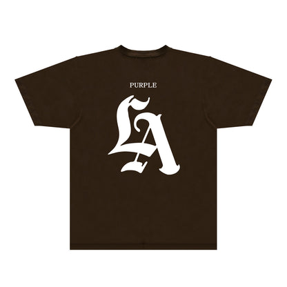 Purple Artistic Typography Graphic T-Shirt Short Sleeve Casual Streetwear Tee PUR095