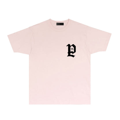Purple Artistic Typography Graphic T-Shirt Short Sleeve Casual Streetwear Tee PUR095