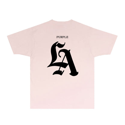 Purple Artistic Typography Graphic T-Shirt Short Sleeve Casual Streetwear Tee PUR095