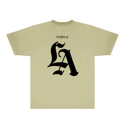 Purple Artistic Typography Graphic T-Shirt Short Sleeve Casual Streetwear Tee PUR095