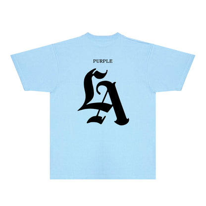 Purple Artistic Typography Graphic T-Shirt Short Sleeve Casual Streetwear Tee PUR095