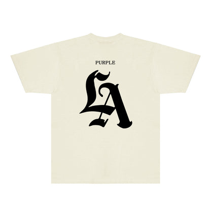 Purple Artistic Typography Graphic T-Shirt Short Sleeve Casual Streetwear Tee PUR095