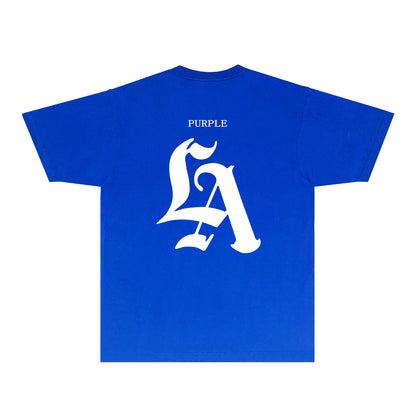 Purple Artistic Typography Graphic T-Shirt Short Sleeve Casual Streetwear Tee PUR095