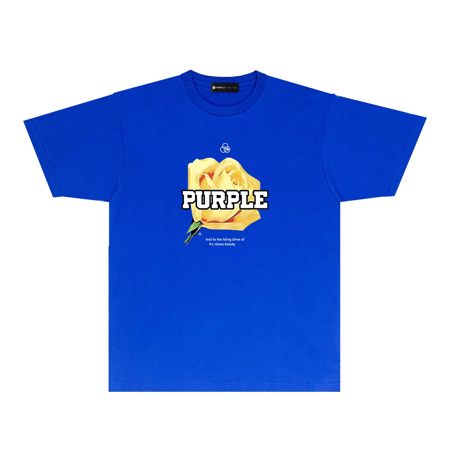 Purple Golden Rose Graphic T-Shirt Short Sleeve Casual Streetwear Tee PUR096
