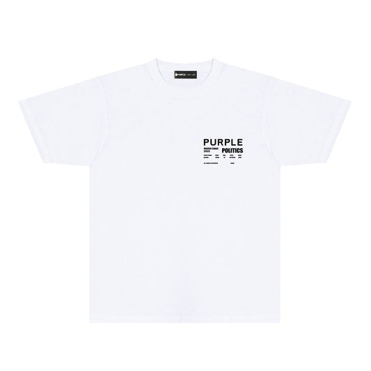 Purple Locomotive Graphic T-Shirt Short Sleeve Casual Streetwear Tee PUR098