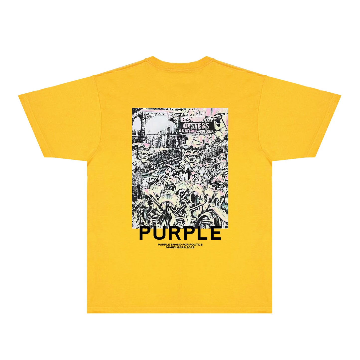 Purple Locomotive Graphic T-Shirt Short Sleeve Casual Streetwear Tee PUR098